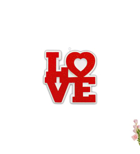 Love Strafor Süs, 25cm x 25cm - Kırmızı