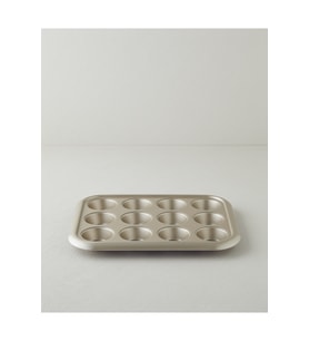 Patisserie Mimi Karbon Çelik Muffin Kek Kalıbı 38x29,5 cm Şampanya