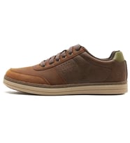 Skechers Heston-Avano  Mens Memory Foam Leather Sneaker Hakiki Deri Hafızalı Taban Erkek Günlük Spor Ayakkabı Kahverengi