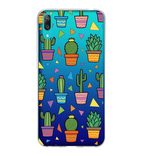 PrintiFy Huawei Y7 Pro 2019 ile Uyumlu 1mm Slim Fit Water Color 4 Baskılı Şeffaf  Kılıf