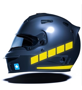 Şerit Tasarımlı Reflektif Sarı Motosiklet Kask Sticker Çınar Extreme