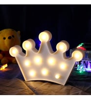 3D Dekoratif Pilli Kraliçe Tacı Model Led Masa ve Gece Lambası (5343)