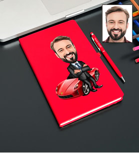 Kişiye Özel Araba Tasarımlı Karikatür Defter Ve Kalem Seti 46