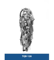 TQB-128 SAVAŞCI KADIN ERKEK VE KURT DESEN GEÇİCİ KOL DÖVMESİ-TATTO