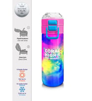Coral High Kız Çocuk 500 ml Okul ve Günlük Paslanmaz Çelik Termos - Çok Renkli Batik - Sızdırmaz
