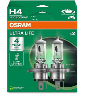 Ampul H4 Ult 60/55W 12V P43T5X2Trqr2B Ultralife - Osr 64193ULT-2HB