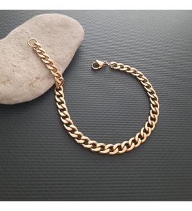 Çelik Gold Renk Erkek Zincir Bileklik
