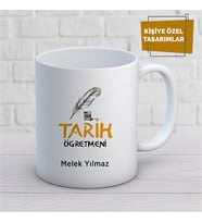 Kişiye Özel İsim Yazılabilir Tarih Öğretmeni Kupa Bardak