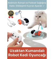 Yeni Nesil Şarjlı Renkli Kuyruk Aparatlı Eğlenceli Akıllı Uzaktan Kumandalı Robot Kedi Oyuncağı