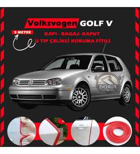 Volksvogen Golf 4 Oto Araç Kapı Koruma Fitili 5metre Parlak Kırmızı Renk