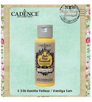 Cadence Style Matt Enamel Cam & Porselen Boyası 59 ml. E-336 Vanilya Sarı 