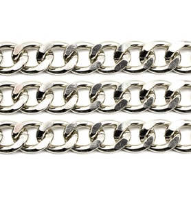 Alüminyum Çanta ve Takı Zinciri 10 MM (1 Metre)  Gümüş