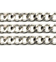 Alüminyum Çanta ve Takı Zinciri 10 MM (1 Metre)  Gümüş