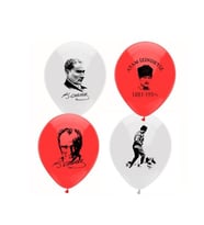 Atatürk Baskılı Latex Balon 10 Adet