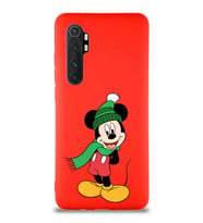 Xiaomi Mi Note 10 Lite Soft Premier Kapak Mickey Mouse-G Tasarımlı Silikon Kılıf - Kırmızı (Şeffaf)