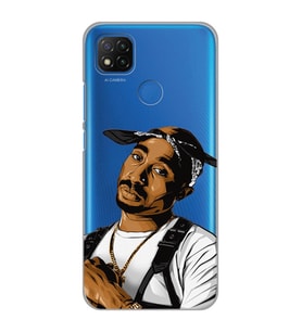 Xiaomi Redmi 9C / 10A Uyumlu Tupac Tasarımlı Şeffaf Telefon Kılıfı