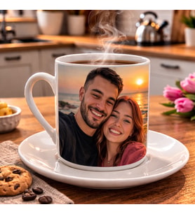 Kişiye Özel Resimli Kişiye Özel Fotoğraflı Tasarımlı Türk Kahve Fincanı