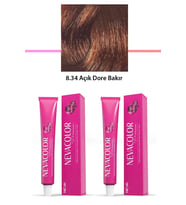 2 li Set Premium 8.34 Açık Dore Bakır - Kalıcı Krem Saç Boyası 2 X 50 g Tüp