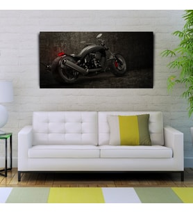 Siyah Motorsiklet Canvas Tablo 60x120