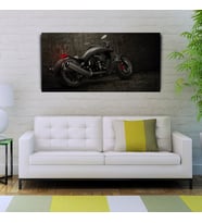 Siyah Motorsiklet Canvas Tablo 60x120