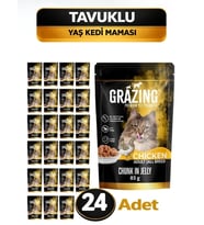 Kedi Yaş Maması Tavuklu 85 gr x 24 Adet sağlıklı gelişim sağlar kolay sindirim yetişkin kediler için hazırlandı