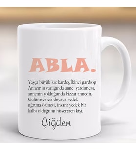 Ablaya Hediye Kişiye Özel Kupa Bardak -