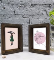 Bk Gift Dekoratif 2'li Doğal Masif Ahşap Çerçeve 15x20cm-44 (Beyaz)