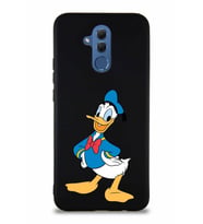 Huawei Mate 20 Lite Soft Premier Kapak Donald Duck-C Tasarımlı Silikon Kılıf - Siyah (Şeffaf)