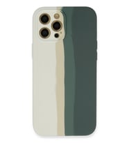 Pilelistore   iPhone 12 Pro Kılıf Ebruli Lansman Silikon - Beyaz-Gri