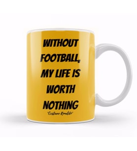 Cristiano Ronaldo Quotes Art Gift   Vintage Retro Style Kupa Bardak Porselen