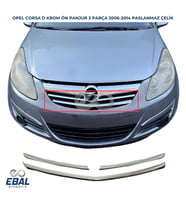 Opel Corsa D Krom Ön Panjur 3 prç. 2007-2014 Arası P. Çelik
