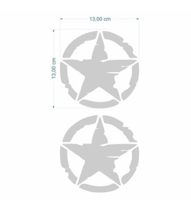 SEVGENT Skm Army Yıldız 13 X 13 Cm Gri Sticker 2 Li