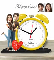 Kişiye Özel Ahşap Saat-Sevgililer Günü Hediyesi Sevgili Model-3