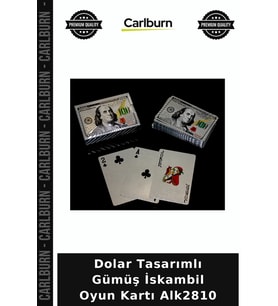 Özel Üretim Hediye Koleksiyon Dolar Tasarımlı Gümüş İskambil Oyun Kartı Alk2810