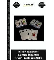 Özel Üretim Hediye Koleksiyon Dolar Tasarımlı Gümüş İskambil Oyun Kartı Alk2810