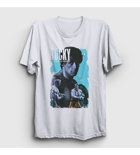 Presmono Unisex Beyaz Victory Film Rocky T-Shirt 250553tt