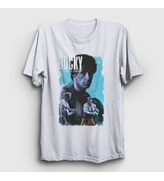 Presmono Unisex Beyaz Victory Film Rocky T-Shirt 250553tt