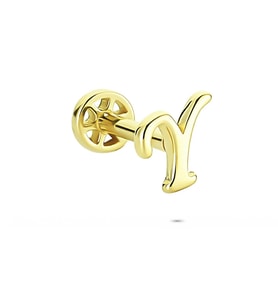 Glorria Altın Y Harfi Tragus Piercing