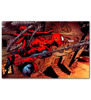 Cakatabloo Spider Man Ağları Üzerinde Uçuyor MDF Tablo