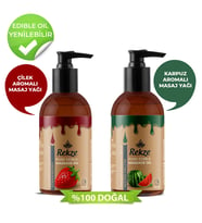Rekze Doğal Karpuz ve Çilek Özlü Duyusal ve Aromaterapi Kokulu Masaj Yağı