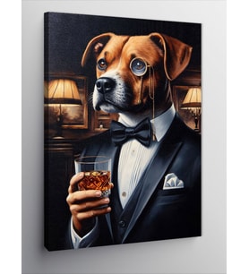 Kanvas Tablo Smokinli Köpek
