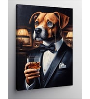 Kanvas Tablo Smokinli Köpek