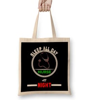 Sleep All Day Nurse At Night Nursing RN Bez Çanta Uzun Saplı