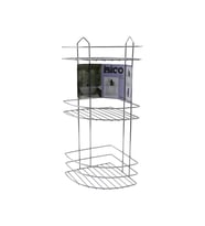 3 KATLI - ÜÇGEN   KROM   METAL  BANYO KÖŞELİK - DUŞKABİN RAF (5343)