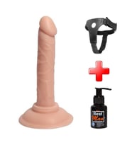 OdinsShop 14 cm Belden Bağlamalı Realistik Testissiz Penis + Kemer + Kayganlaştırıcı Hediyeli