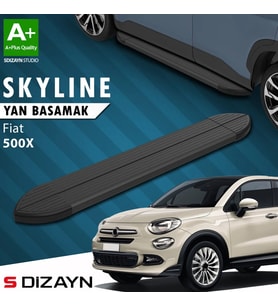 S-Dizayn Fiat 500X Skyline Siyah Yan Basamak 173 Cm 2014 Üzeri A+ Kalite