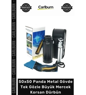 Özel Üretim Profesyonel Zoomlu Teleskop 50x50 Panda Metal Gövde Tek Gözle Büyük Mercek Korsan Dürbün