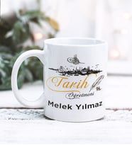 Tarih Öğretmeni Tasarımlı Kişiye Özel Kupa Bardak (Beyaz)