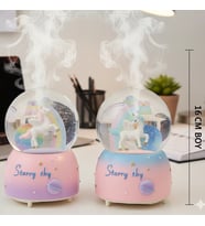 Unicorn Temalı Işıklı Müzikli Püskürtmeli Büyük Boy Kar Küresi – 16 x 12 cm (Karışık)