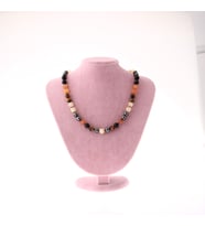Karnelyan Turuncu Akik, Sitrin, Kaplan Gözü, Obsidyen, Hematit Kolye 8 mm, M453